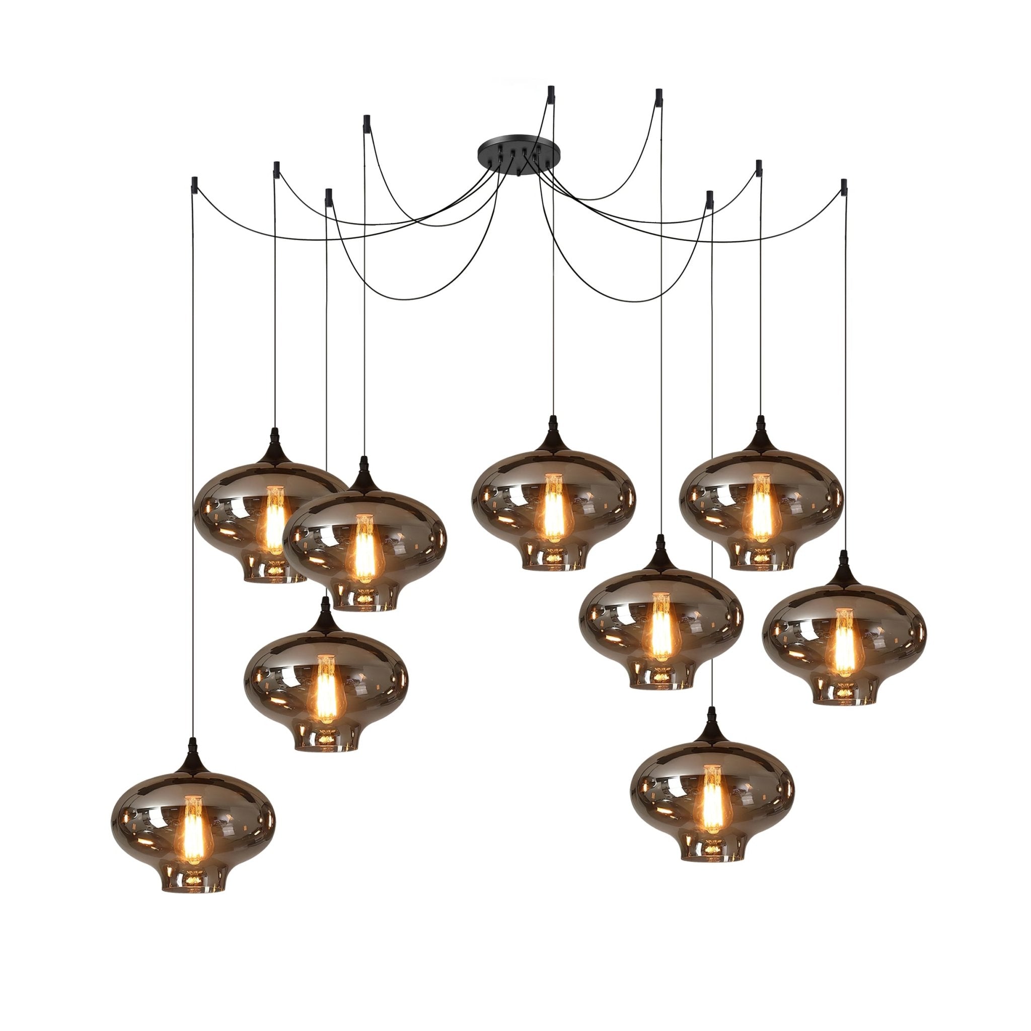 June Minimalist Bottle Glass Pendant Light Smoke Gray | Fioriscas