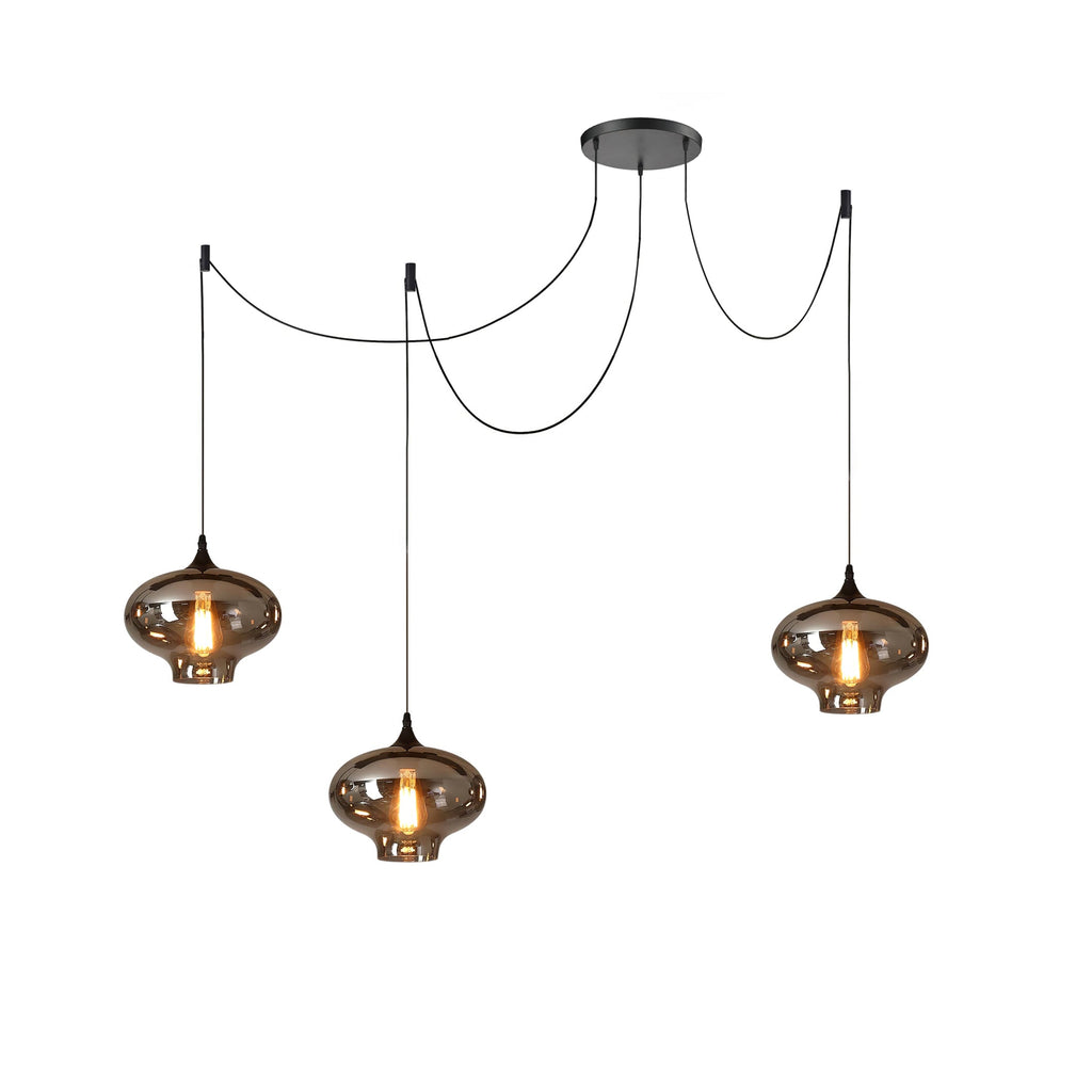 June Minimalist Bottle Glass Pendant Light Smoke Gray | Fioriscas