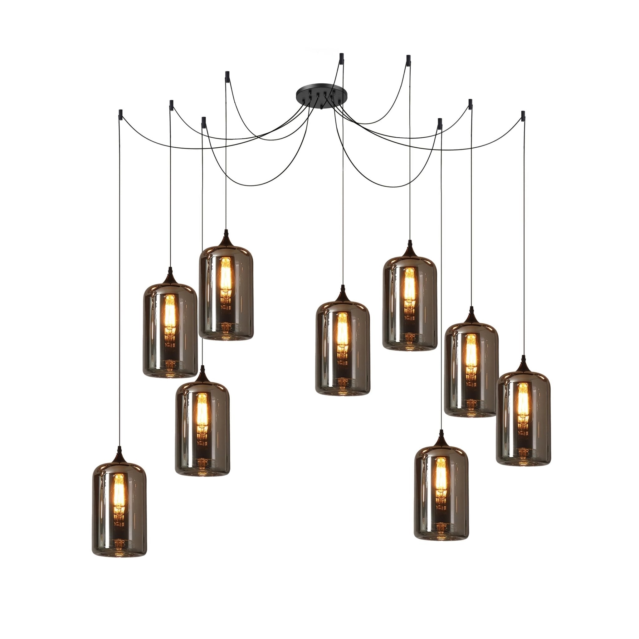 June Minimalist Bottle Glass Pendant Light Smoke Gray | Fioriscas