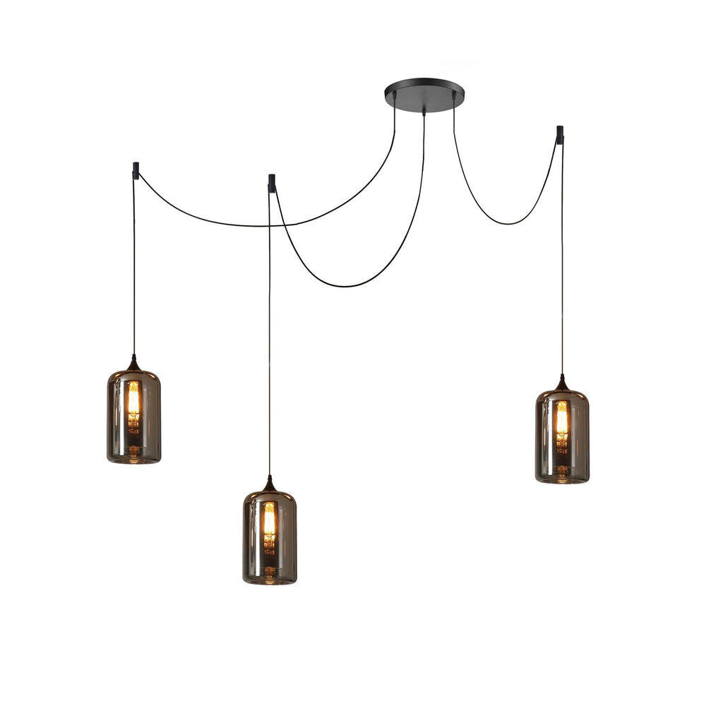 June Minimalist Bottle Glass Pendant Light Smoke Gray | Fioriscas