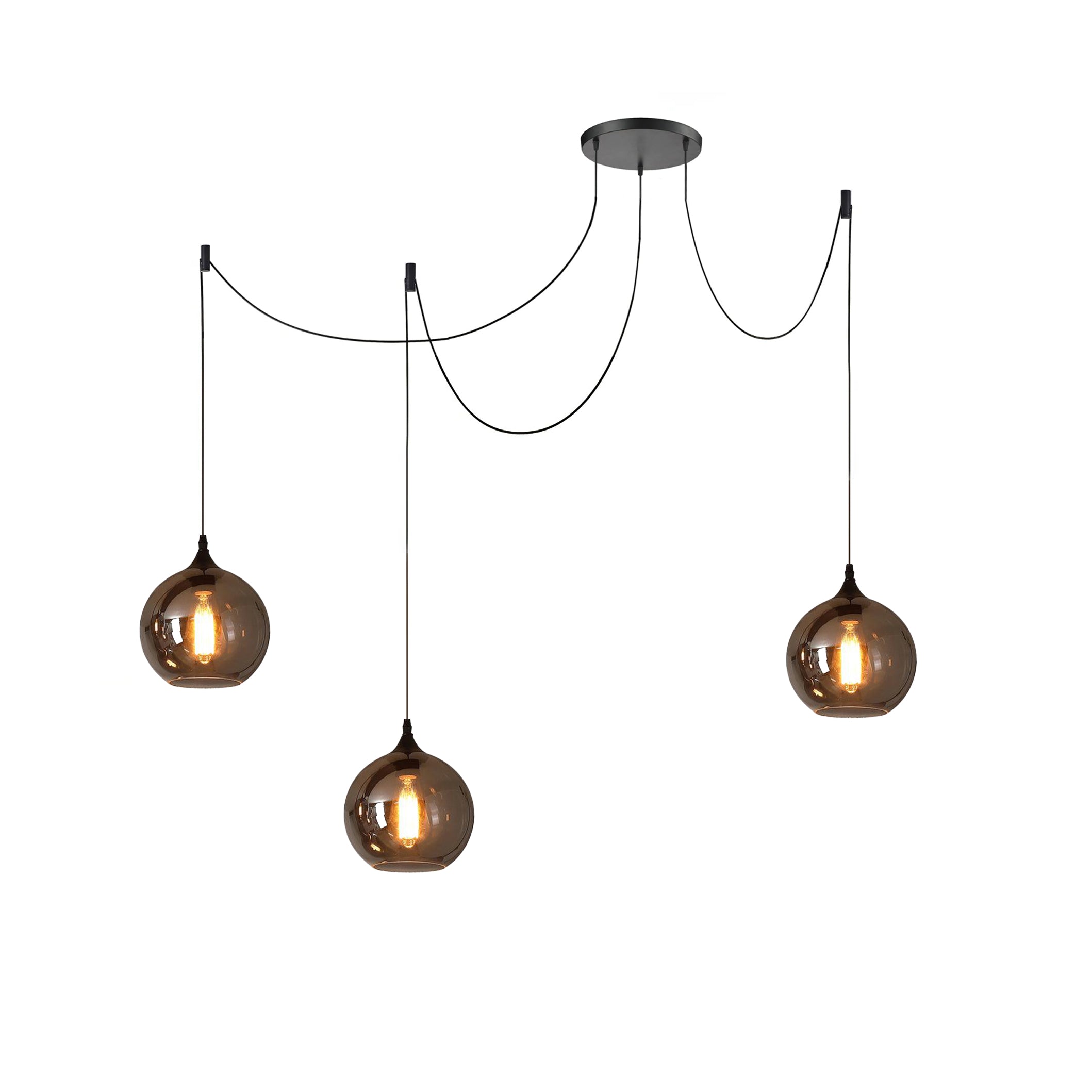 June Minimalist Bottle Glass Pendant Light Smoke Gray | Fioriscas