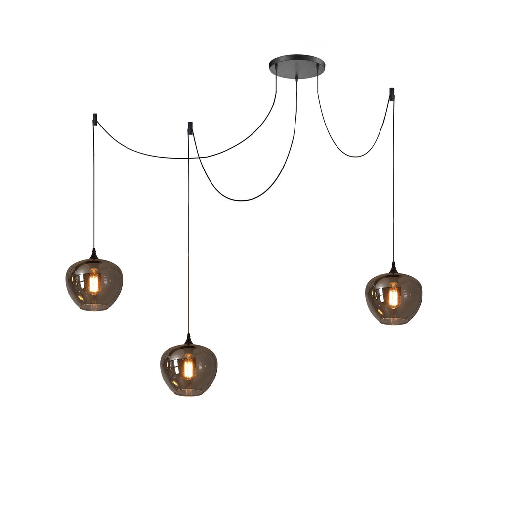 June Minimalist Bottle Glass Pendant Light Smoke Gray | Fioriscas