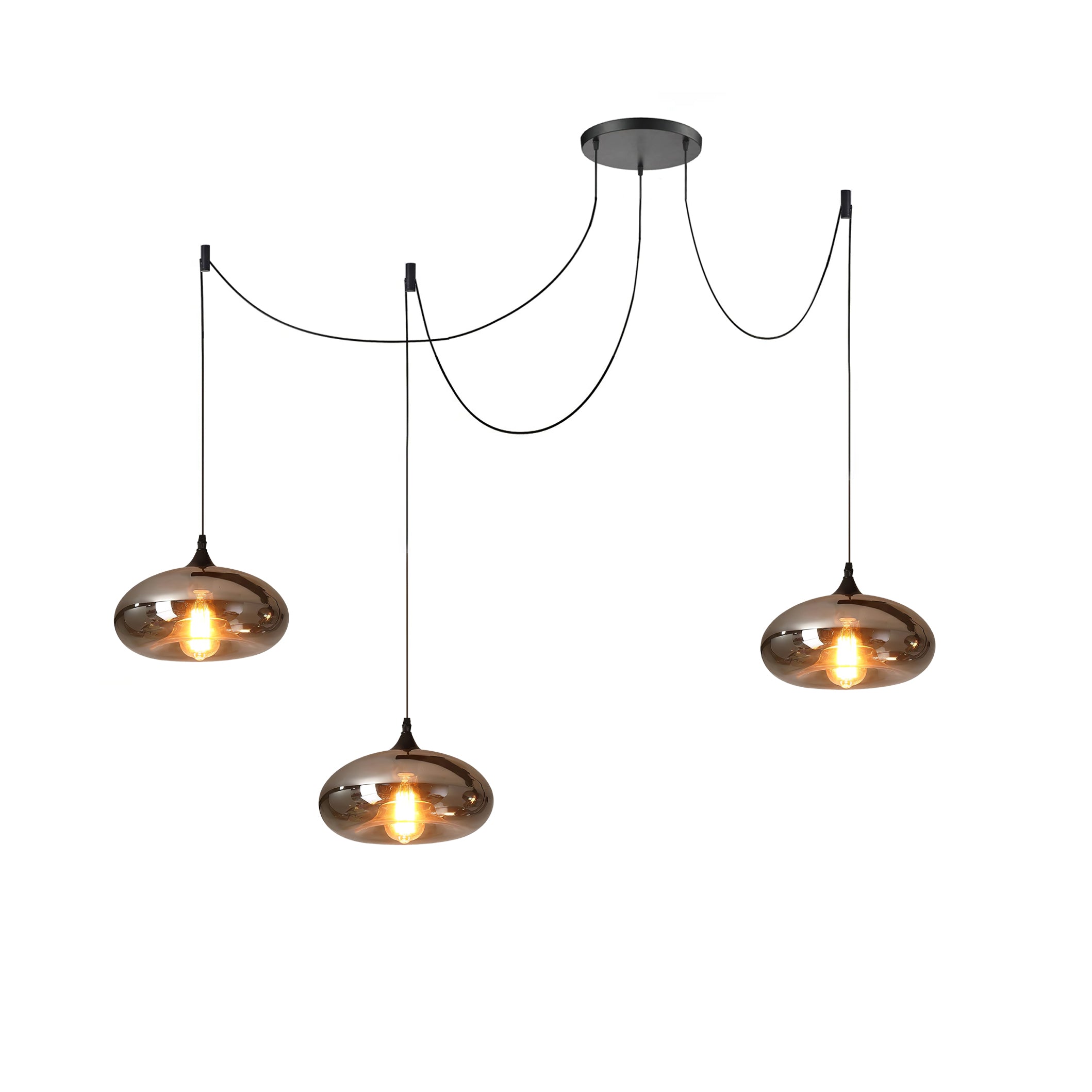 June Minimalist Bottle Glass Pendant Light Smoke Gray | Fioriscas