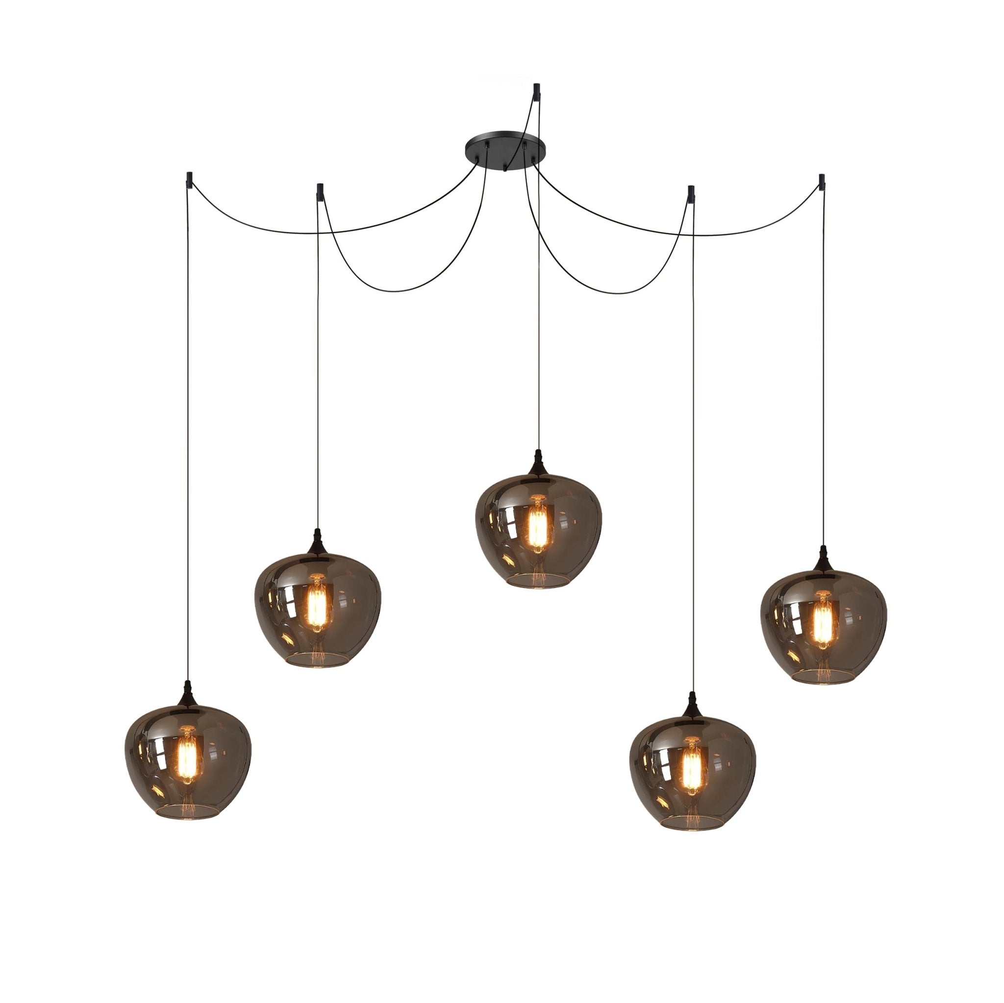 June Minimalist Bottle Glass Pendant Light Smoke Gray | Fioriscas