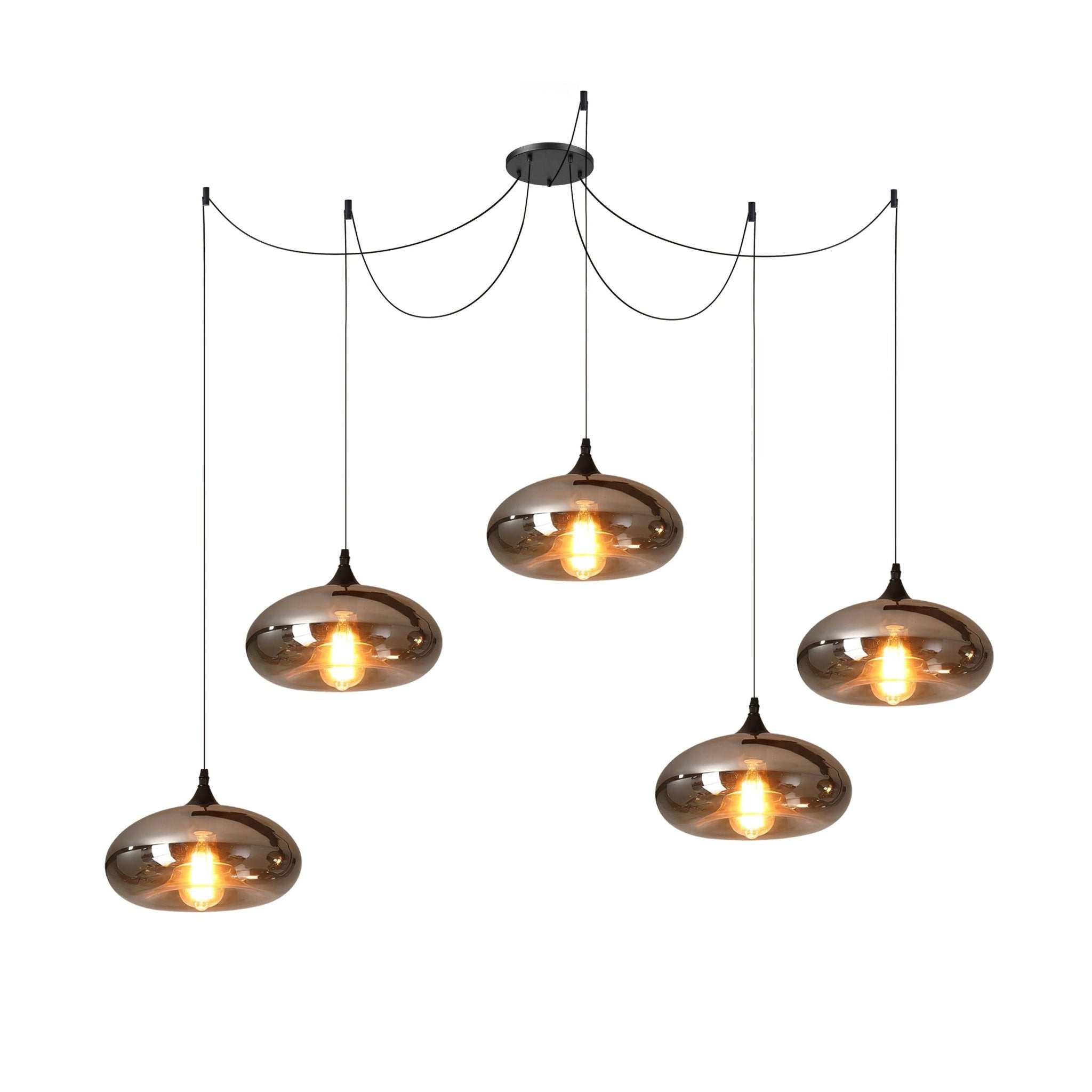 June Minimalist Bottle Glass Pendant Light Smoke Gray | Fioriscas