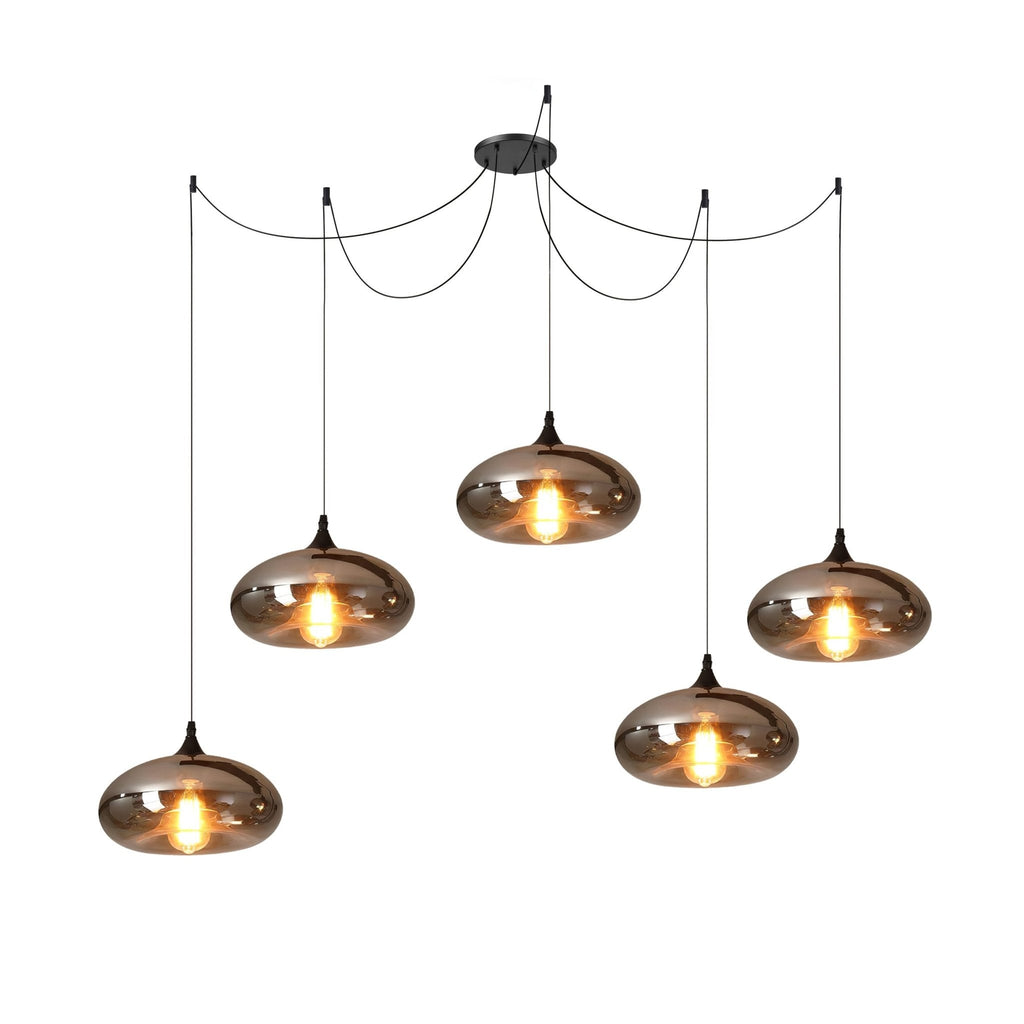 June Minimalist Bottle Glass Pendant Light Smoke Gray | Fioriscas