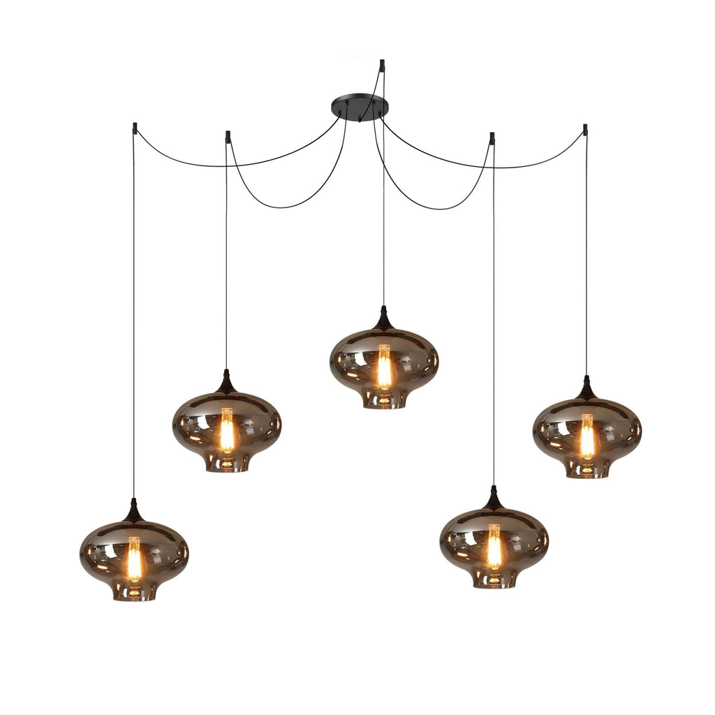 June Minimalist Bottle Glass Pendant Light Smoke Gray | Fioriscas