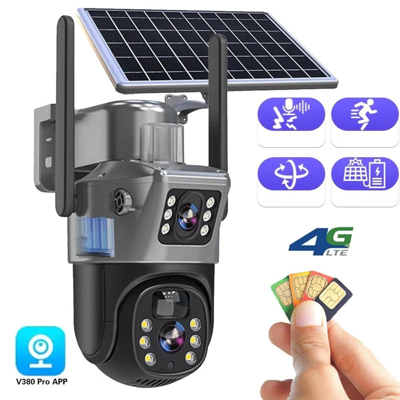 Bezprzewodowa kamera bezpieczeństwa Solar 4K z podwójnym obiektywem i 10-krotnym zoomem, NovaGuard