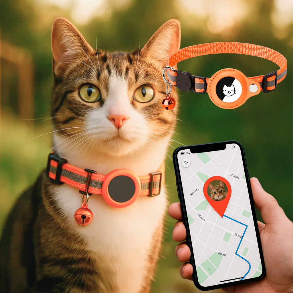 Macskanyakörv GPS-nyomkövető-tartóval, fényvisszaverő és biztonsági kioldóval