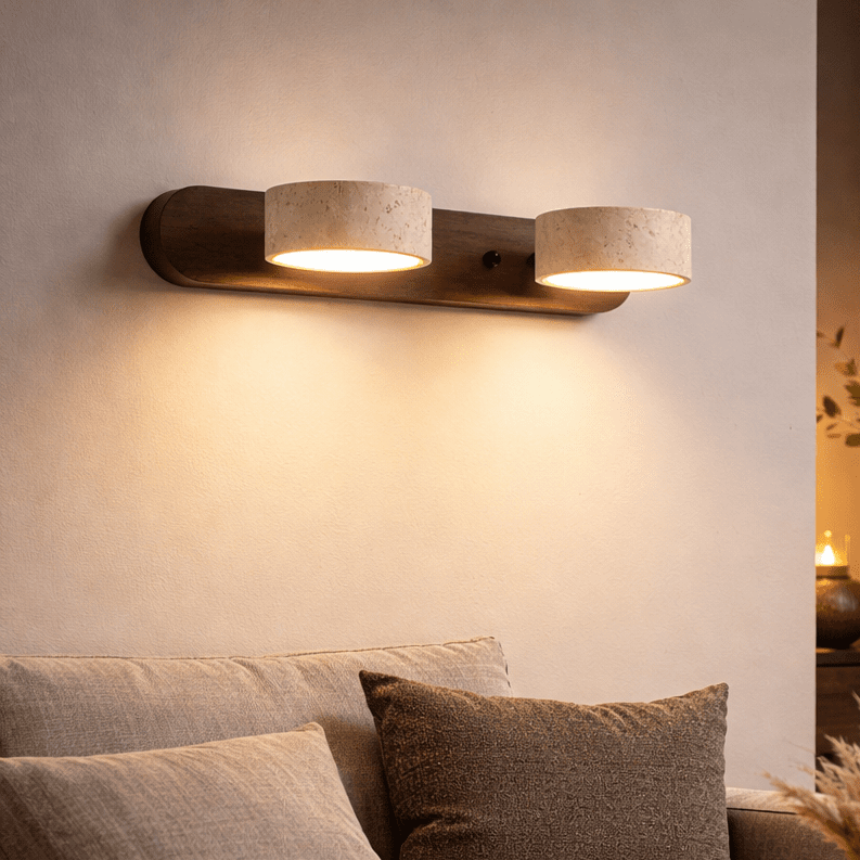 LED-Wandleuchte aus Travertin für architektonischen Luxus - Fioriscas