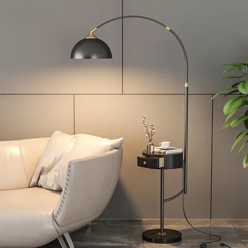 Lampada da terra Arch, design Marisol con base tavolino laterale