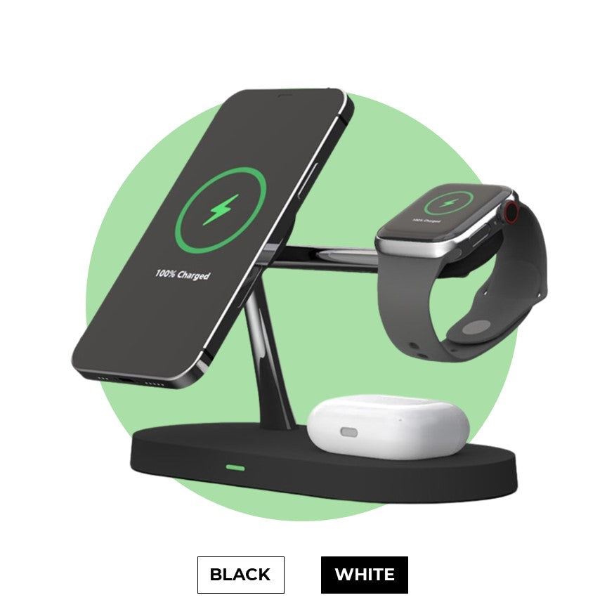 Chargeur sans fil 4-en-1 QuattroCharge, MagSafe pour iPhone et Watch