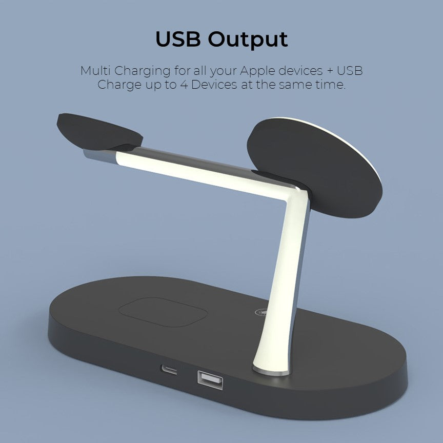 Chargeur sans fil 4-en-1 QuattroCharge, MagSafe pour iPhone et Watch