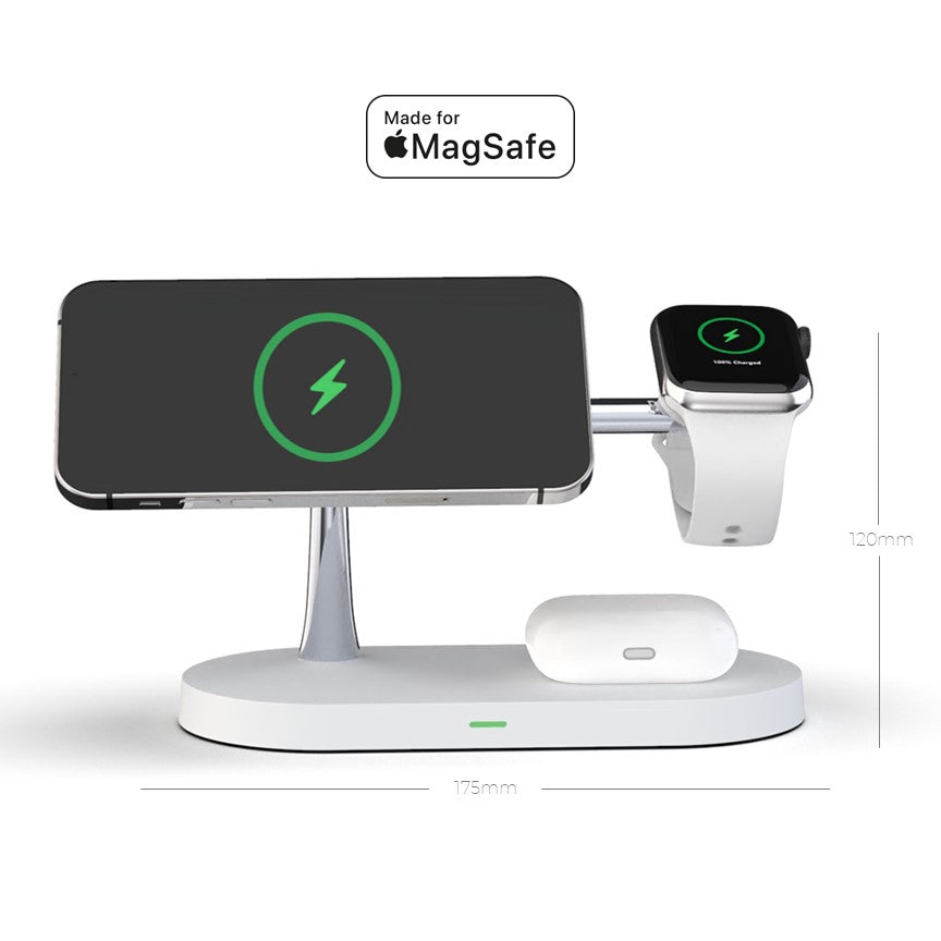 Chargeur sans fil 4-en-1 QuattroCharge, MagSafe pour iPhone et Watch