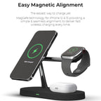 Chargeur sans fil 4-en-1 QuattroCharge, MagSafe pour iPhone et Watch