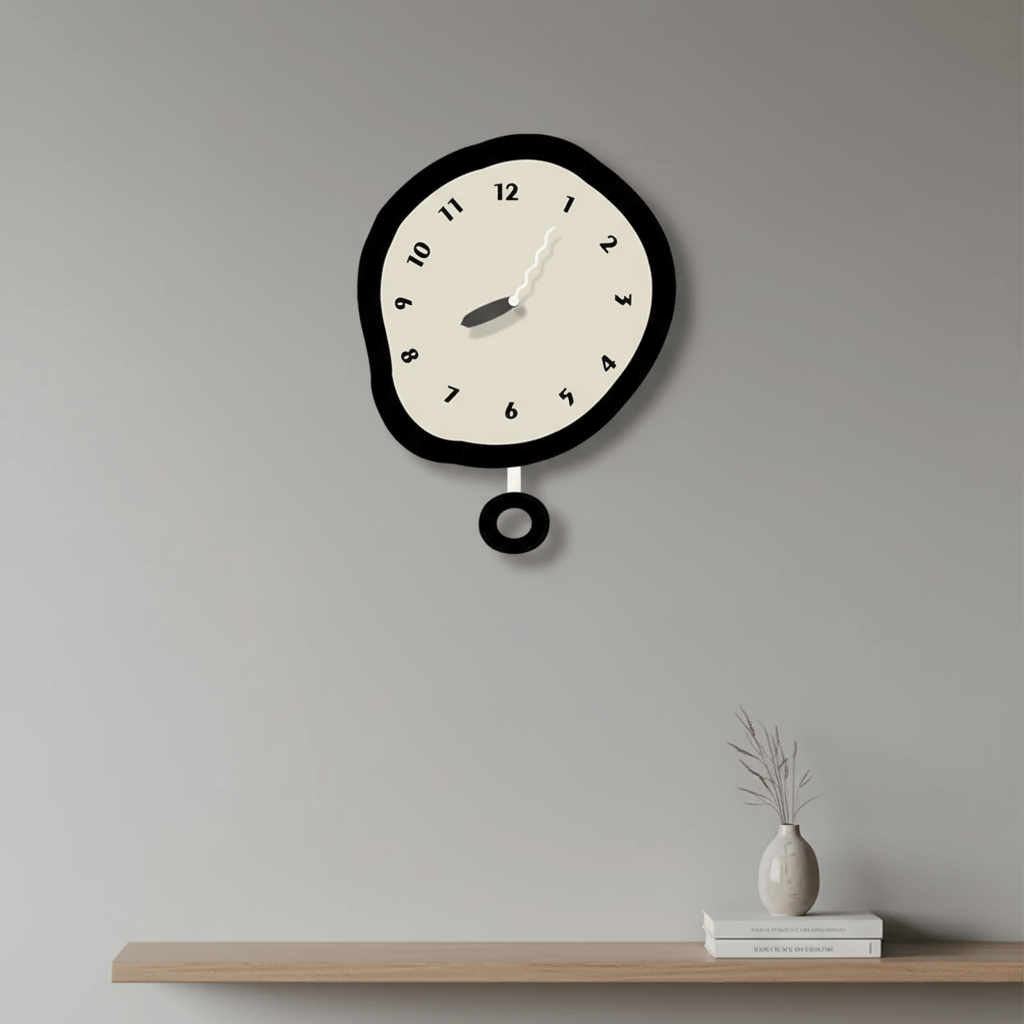 Moderne abstracte wandklok met strakke acrylafwerking - Fioriscas