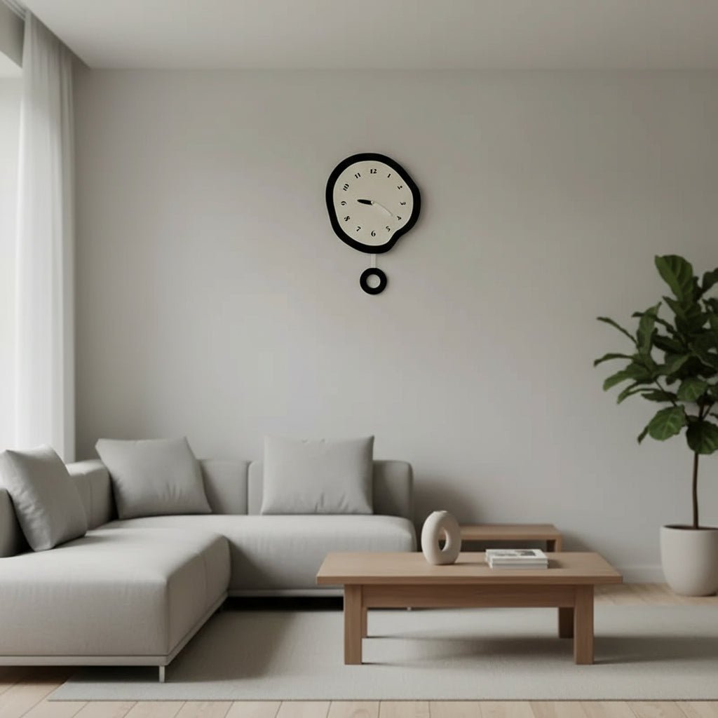 Moderne abstracte wandklok met strakke acrylafwerking - Fioriscas