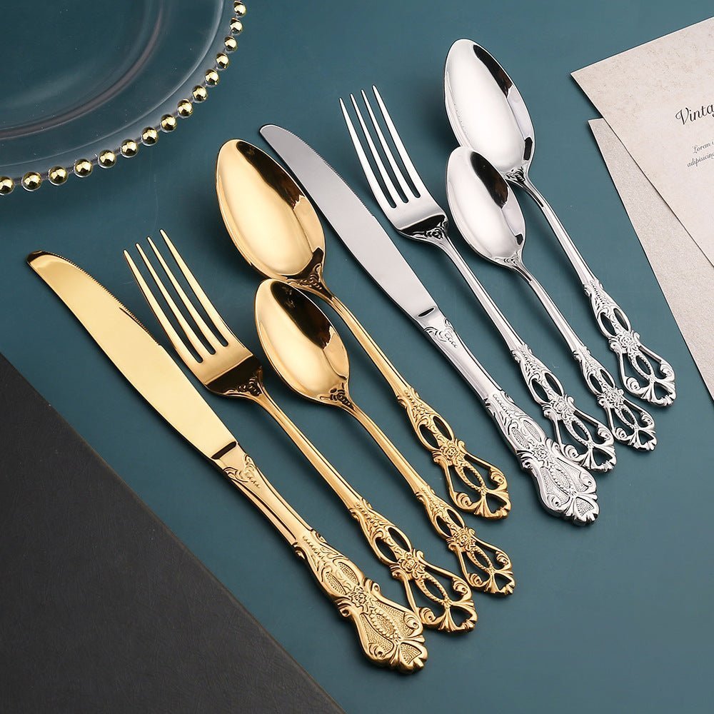 Set moderno di posate in acciaio inox per uso quotidiano - Fioriscas