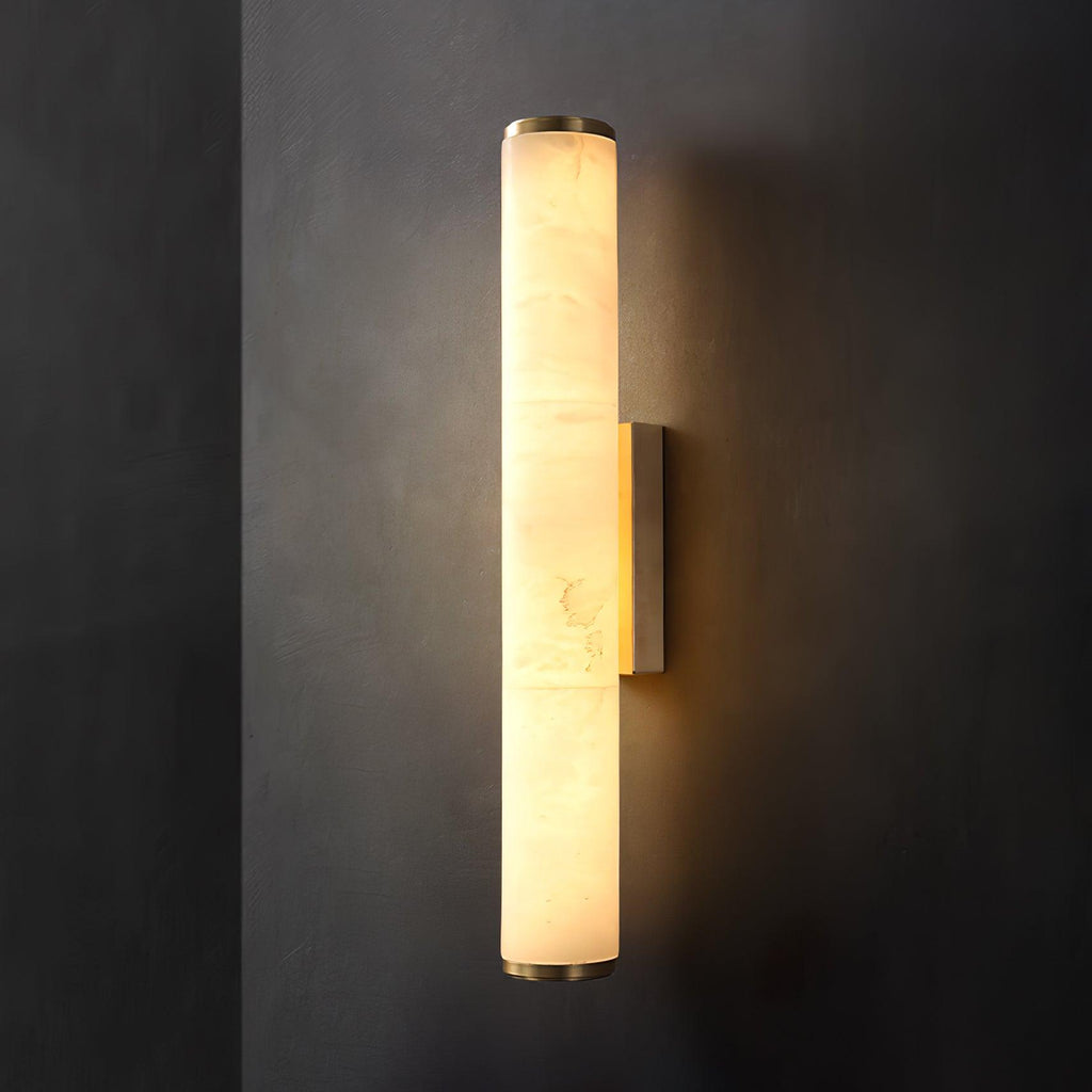 Klyr Alabaster Vertical Cylindrical Wall Lamp | Fioriscas