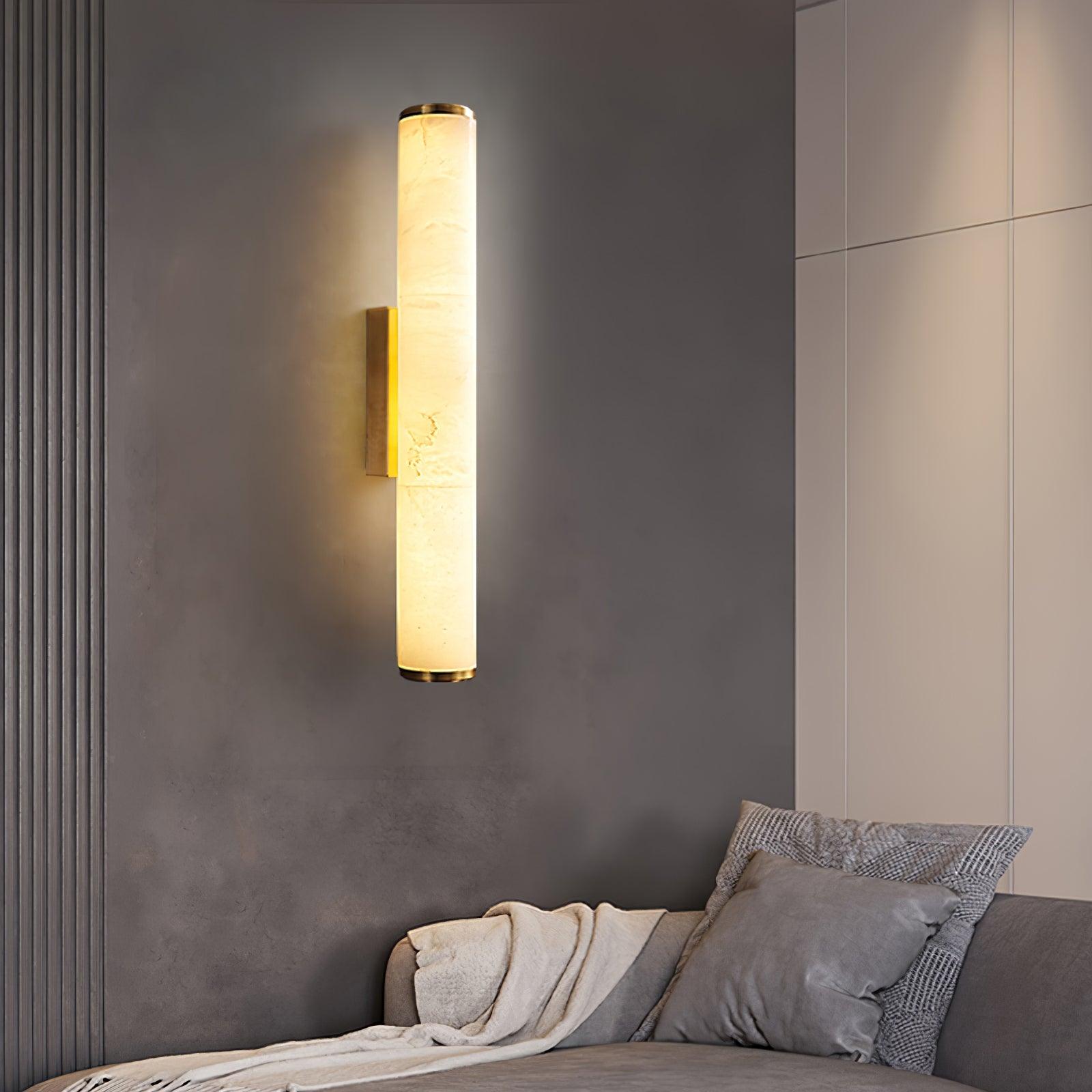 Klyr Alabaster Vertical Cylindrical Wall Lamp | Fioriscas