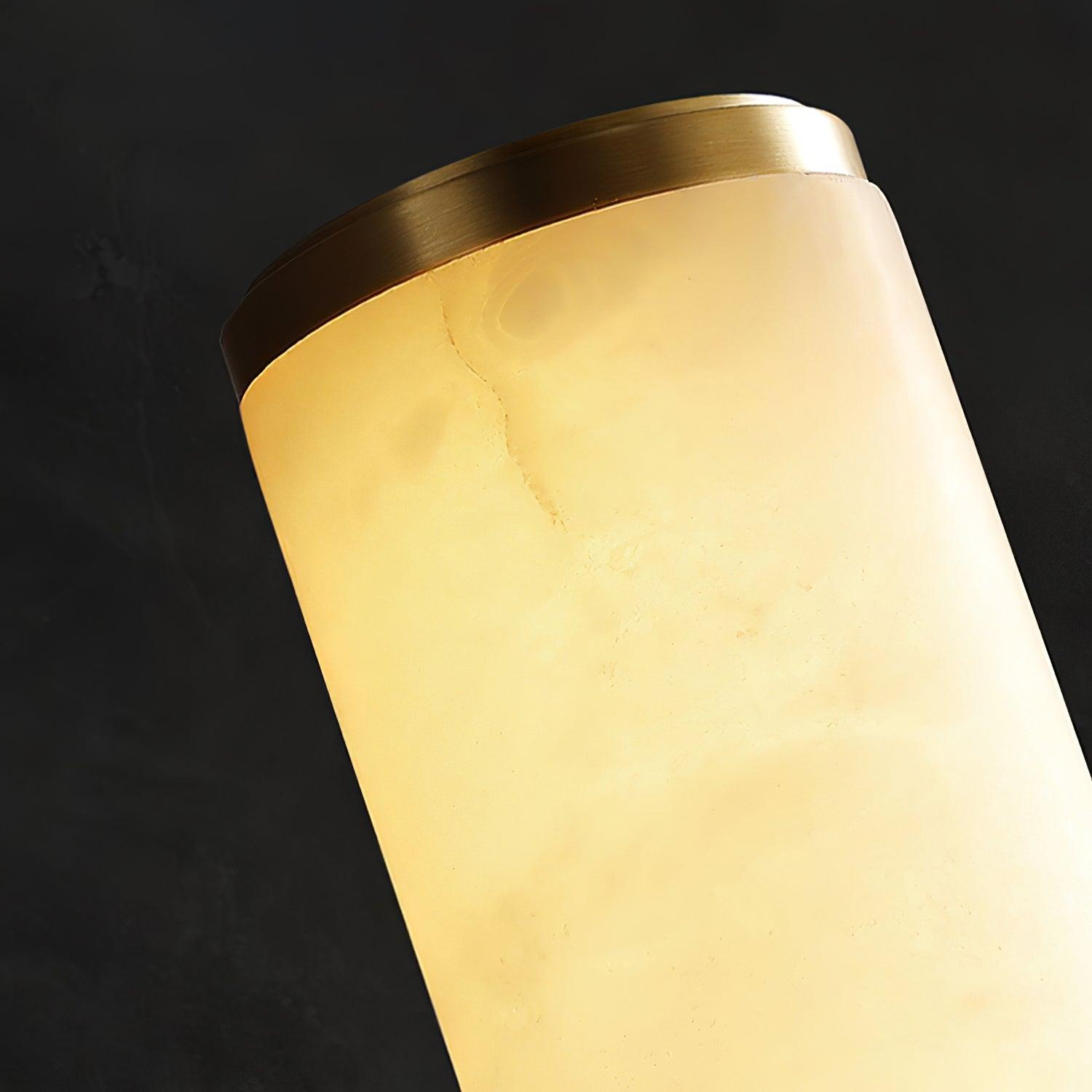 Klyr Alabaster Vertical Cylindrical Wall Lamp | Fioriscas