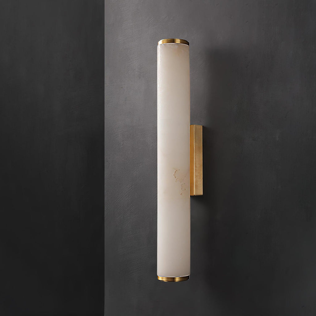 Klyr Alabaster Vertical Cylindrical Wall Lamp | Fioriscas