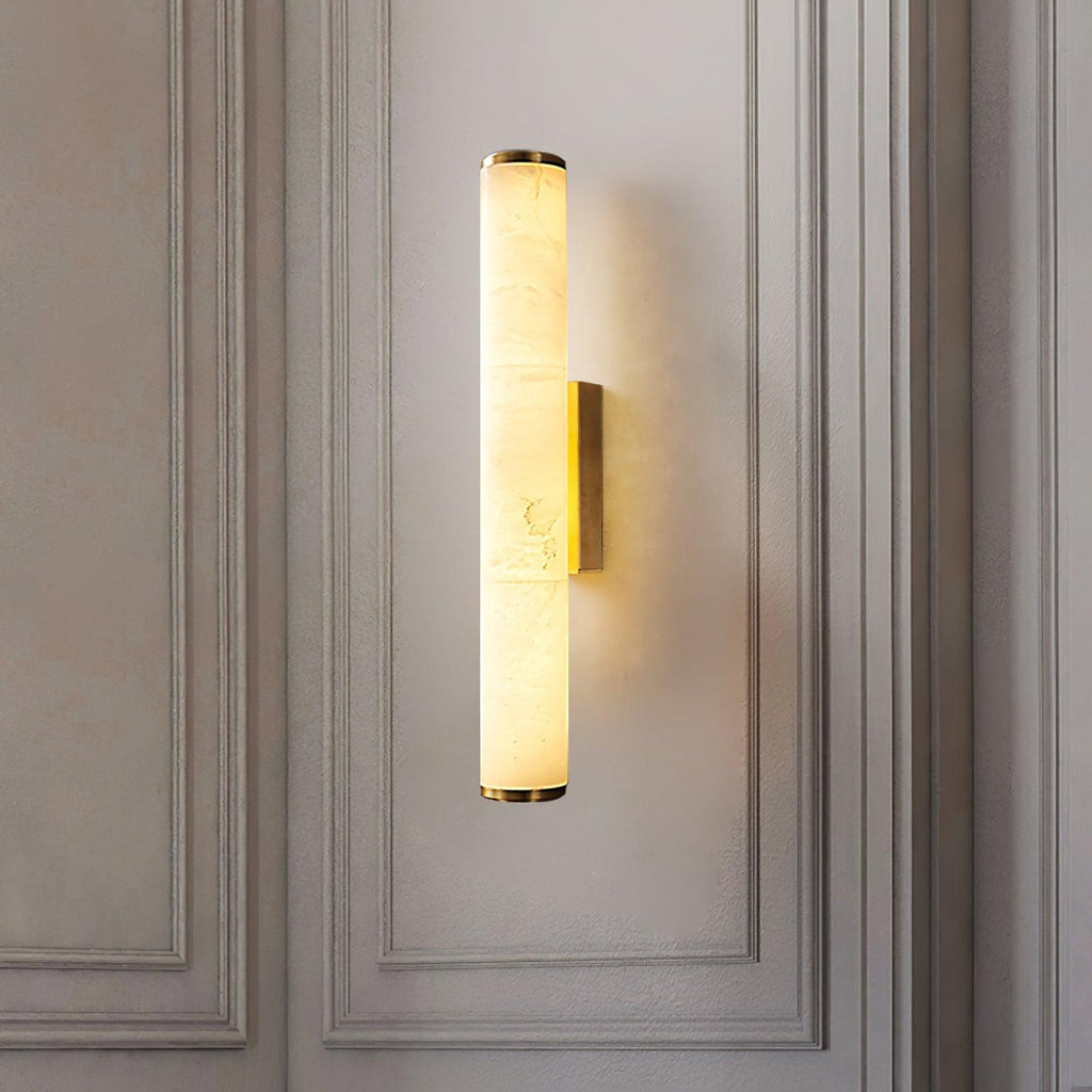 Klyr Alabaster Vertical Cylindrical Wall Lamp | Fioriscas
