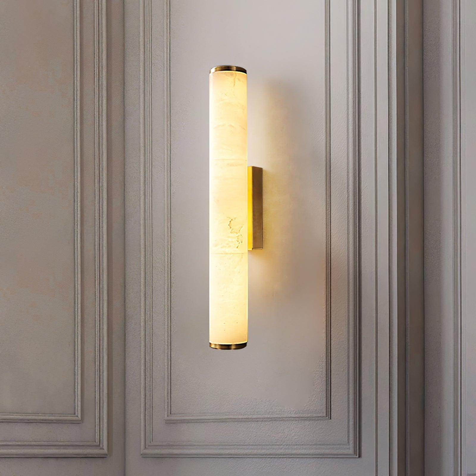 Klyr Alabaster Vertical Cylindrical Wall Lamp | Fioriscas