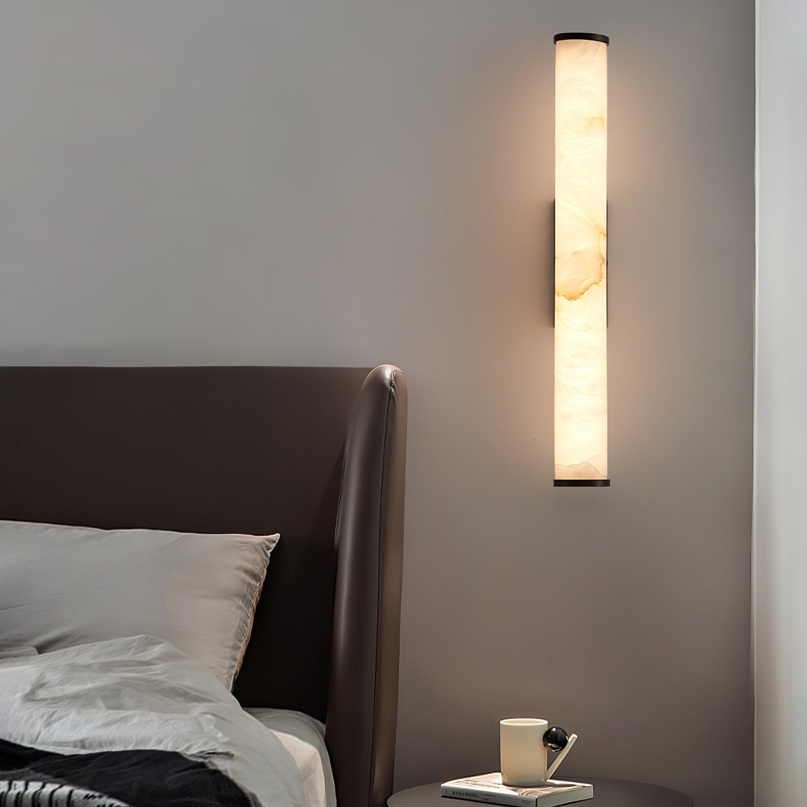 Klyr Alabaster Vertical Cylindrical Wall Lamp | Fioriscas