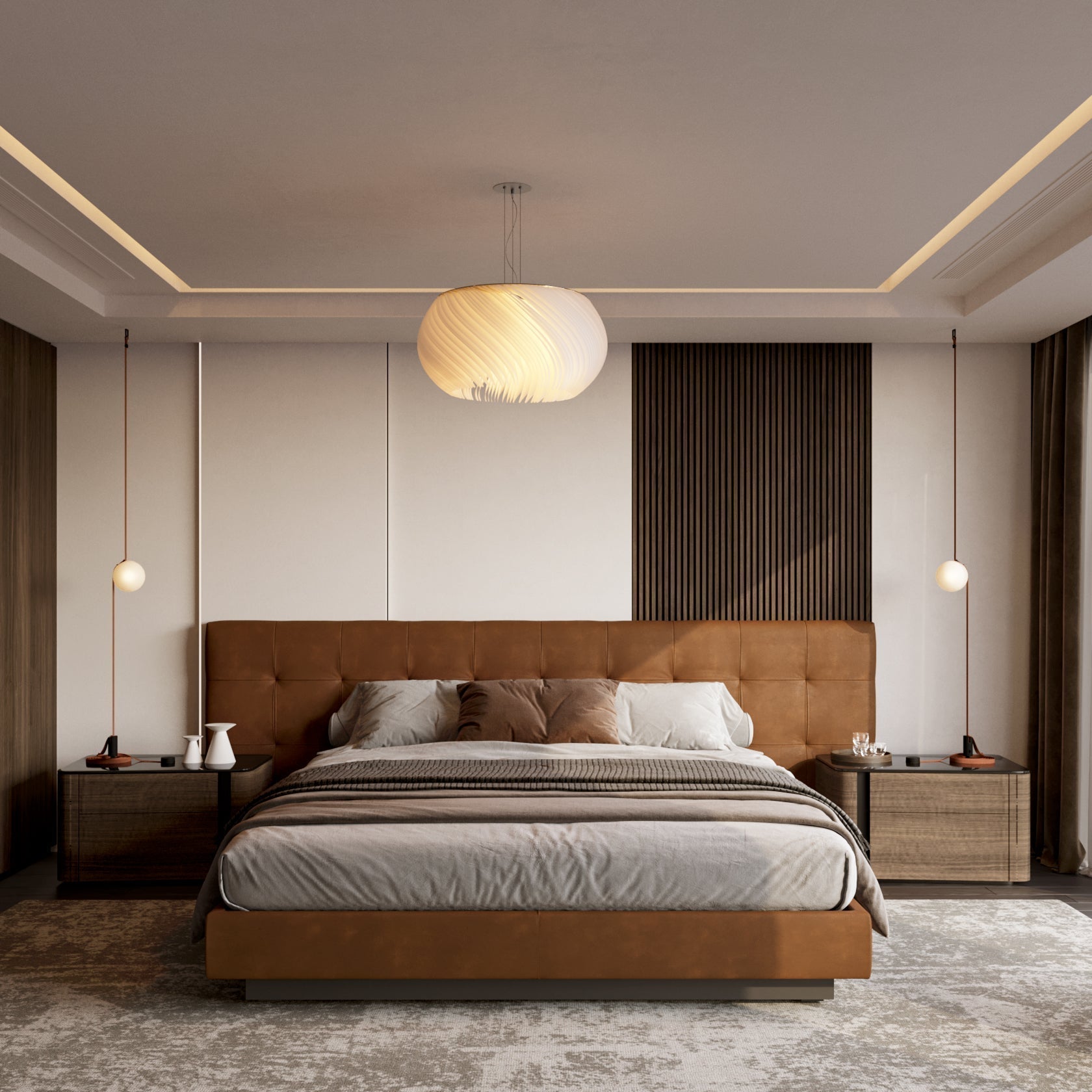 Aurelia Wave Chandelier With White Acrylic Shade And Parchment Glow