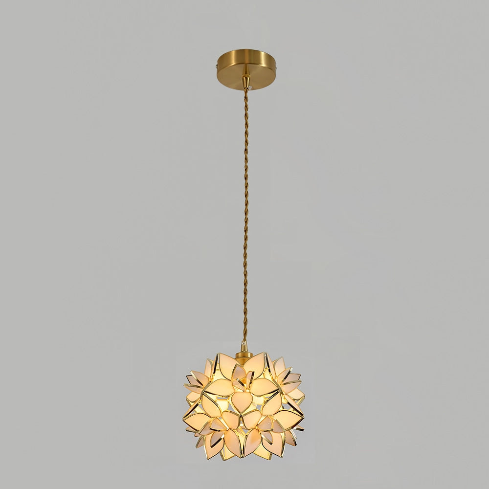 AuroraCapiz Pendant Light, Natural Capiz Shell, Handcrafted Finish