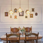 AuroraCapiz Pendant Light, Natural Capiz Shell, Handcrafted Finish
