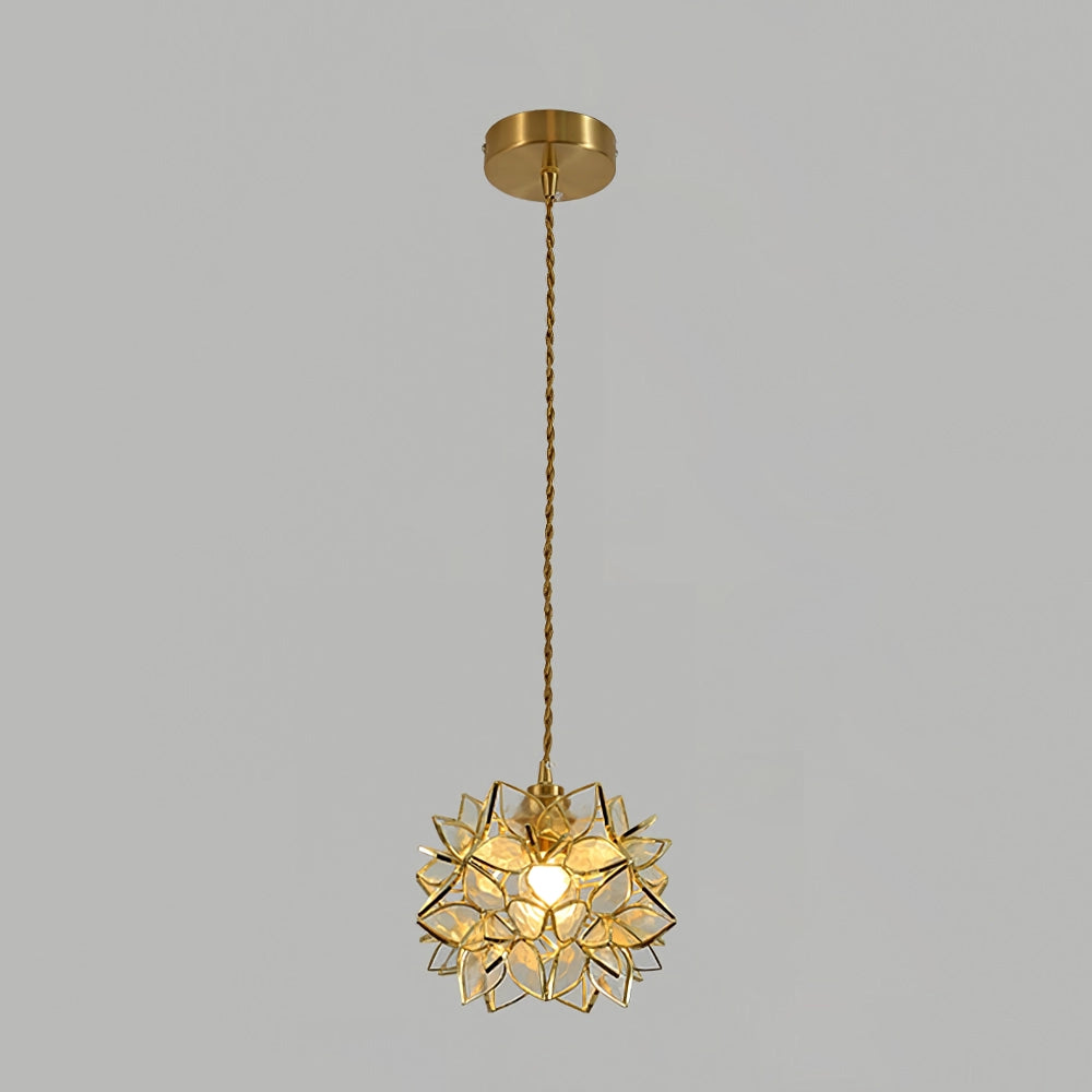 AuroraCapiz Pendant Light, Natural Capiz Shell, Handcrafted Finish