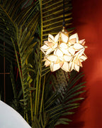 AuroraCapiz Pendant Light, Natural Capiz Shell, Handcrafted Finish