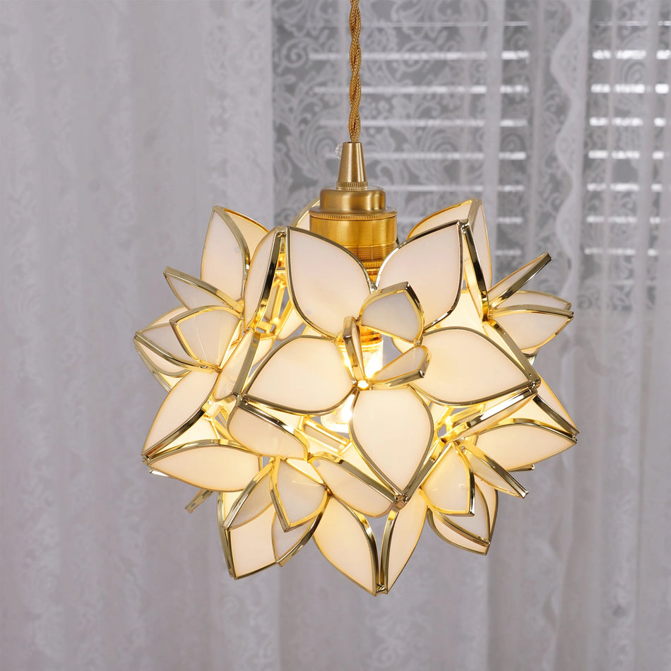 AuroraCapiz Pendant Light, Natural Capiz Shell, Handcrafted Finish
