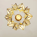 AuroraCapiz Pendant Light, Natural Capiz Shell, Handcrafted Finish