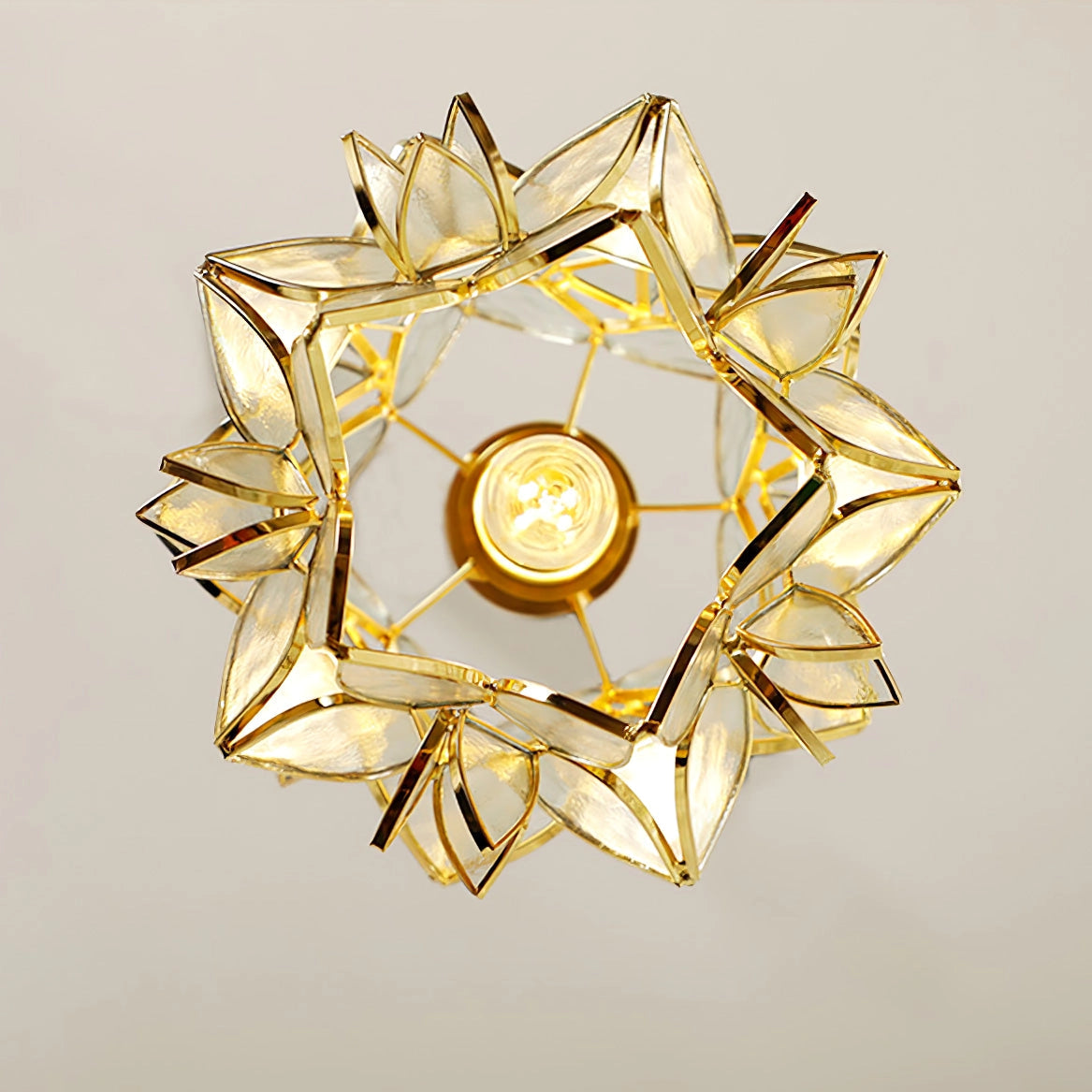 AuroraCapiz Pendant Light, Natural Capiz Shell, Handcrafted Finish
