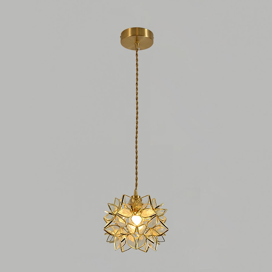AuroraCapiz Pendant Light, Natural Capiz Shell, Handcrafted Finish