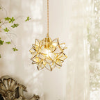 AuroraCapiz Pendant Light, Natural Capiz Shell, Handcrafted Finish