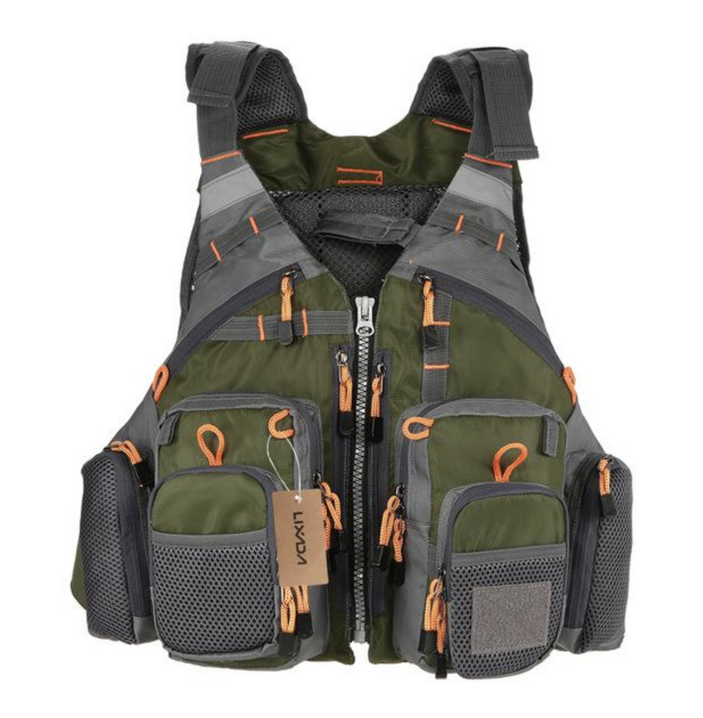Castaway Angler-Weste mit 11 Taschen zum Angeln im Kajak, Fliegen- und Kanufischen