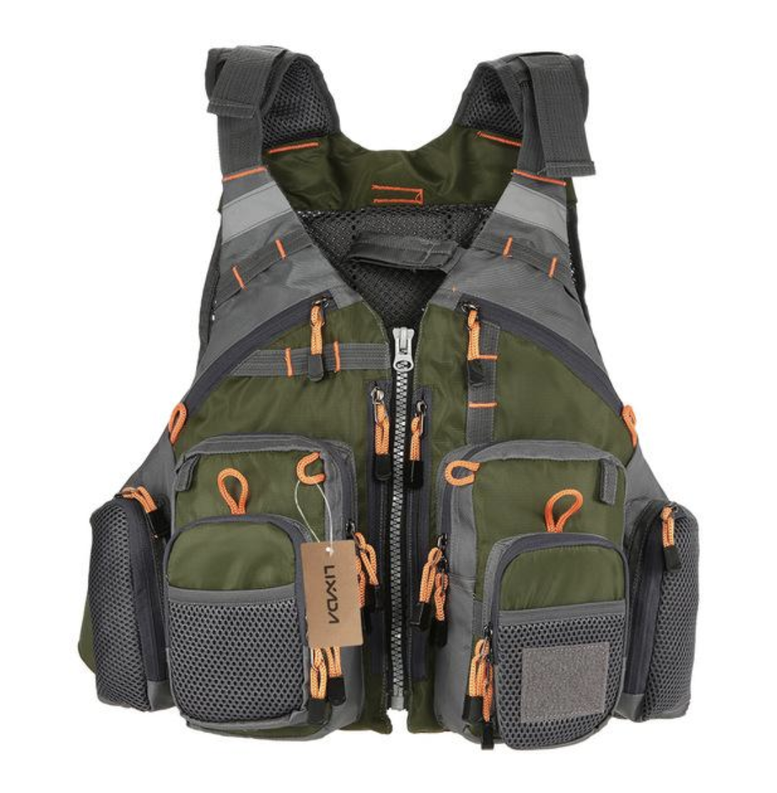 Castaway Angler-Weste mit 11 Taschen zum Angeln im Kajak, Fliegen- und Kanufischen