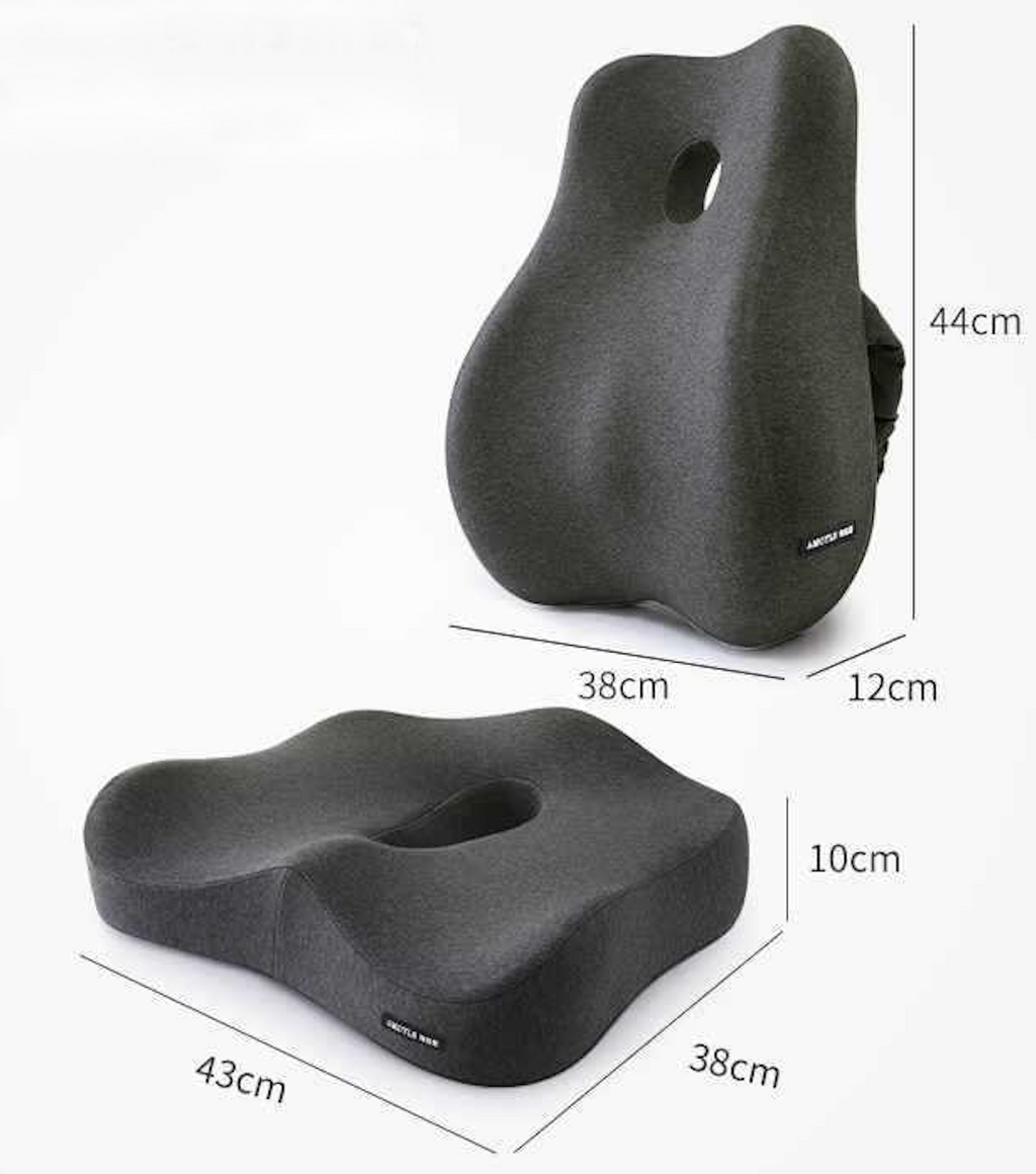 NovaLum Memory Foam Lumbar & Seat Cushion Set for Car and Office