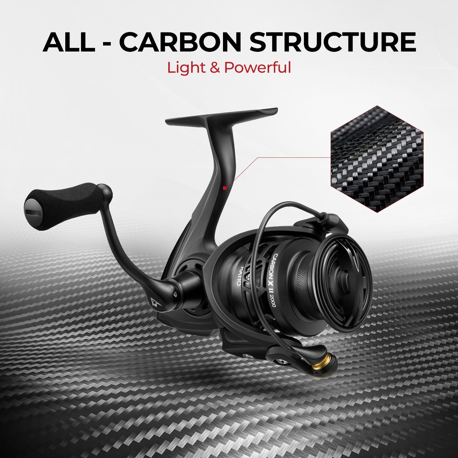 Piscifun Carbon X II Ultralight Spinning Reel, All-Carbon Fiber Build