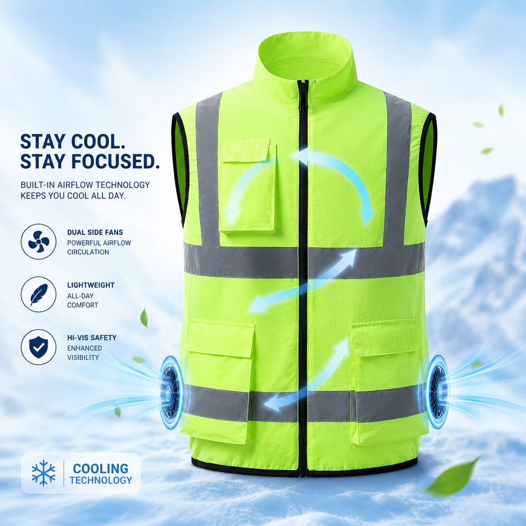 AirFlow Rechargeable Fan Vest For Outdoor Work And Travel