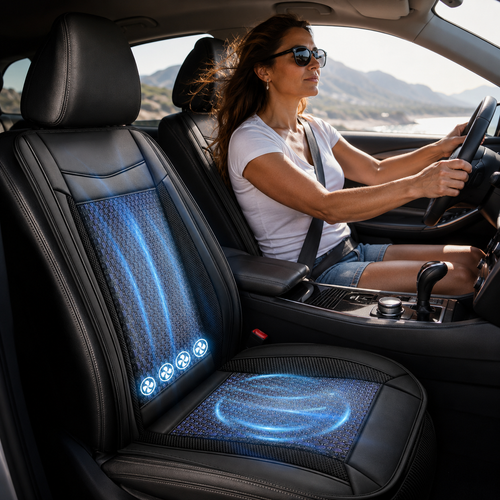 Airflow Seat Cooling Cushion With Fan For Cars And Trucks