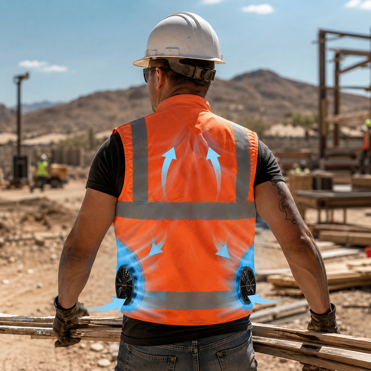 AirFlow Rechargeable Fan Vest For Outdoor Work And Travel