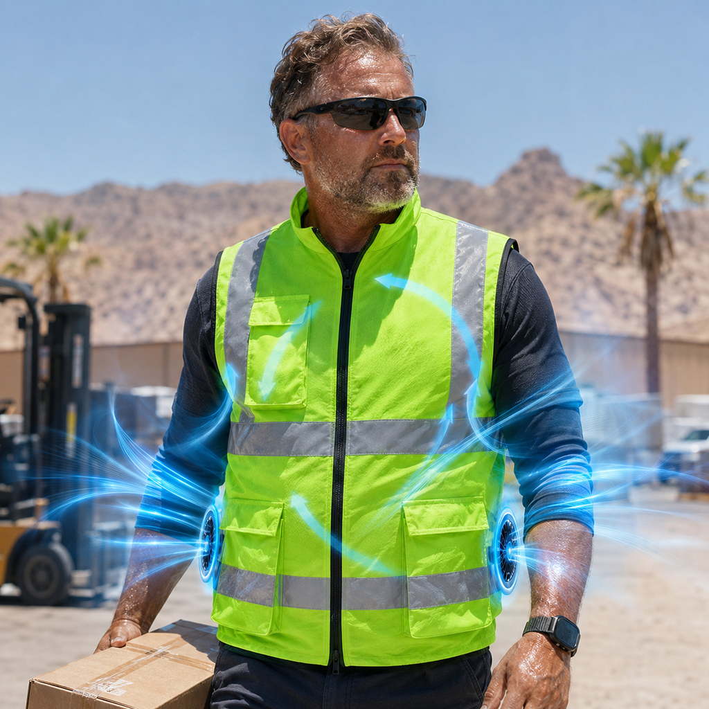 AirFlow Rechargeable Fan Vest For Outdoor Work And Travel