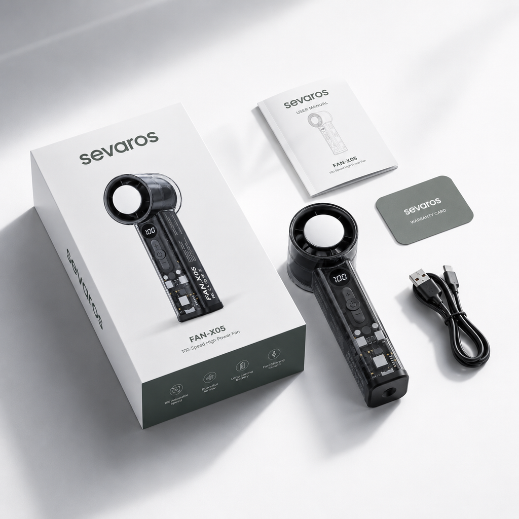 Ventoinha Portátil BreezeGo 3000mAh USB-C Para Arrefecimento Pessoal Em Movimento