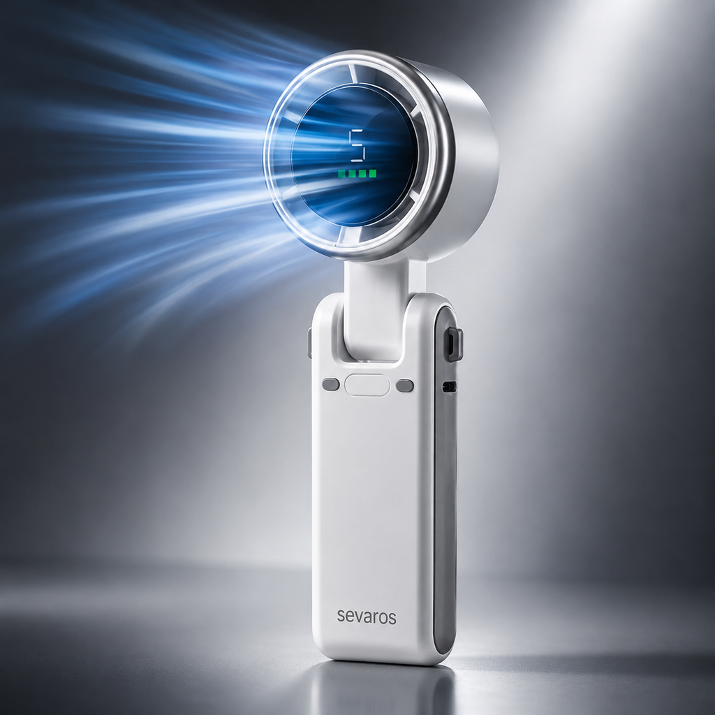 Cestovní ventilátor AirMini s dobíjecí baterií přes USB a kompaktním designem