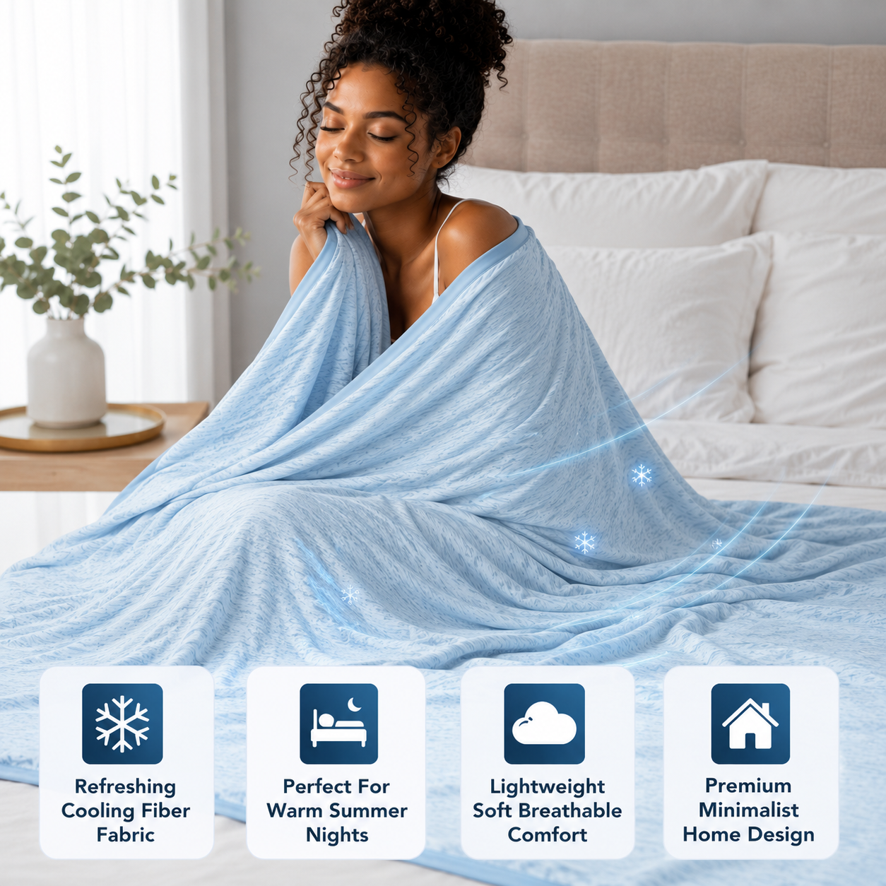 ChillQuilt Jäähdytyshuopa, Hengittävä ja Kevyt Kuumille Nukkujille